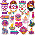 30Pcs/Set Happy Diwali Theme Photo Booth Props