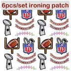 6pcs/set Rugby Ironing Patches