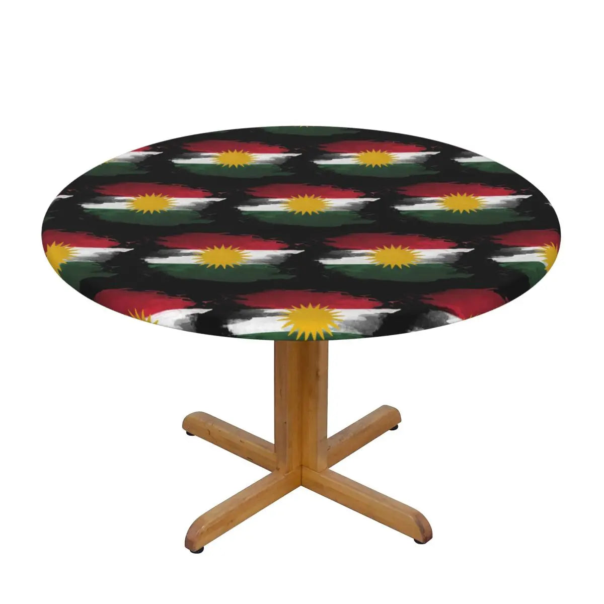 Kurdistan Flag Waterproof Round Tablecloth