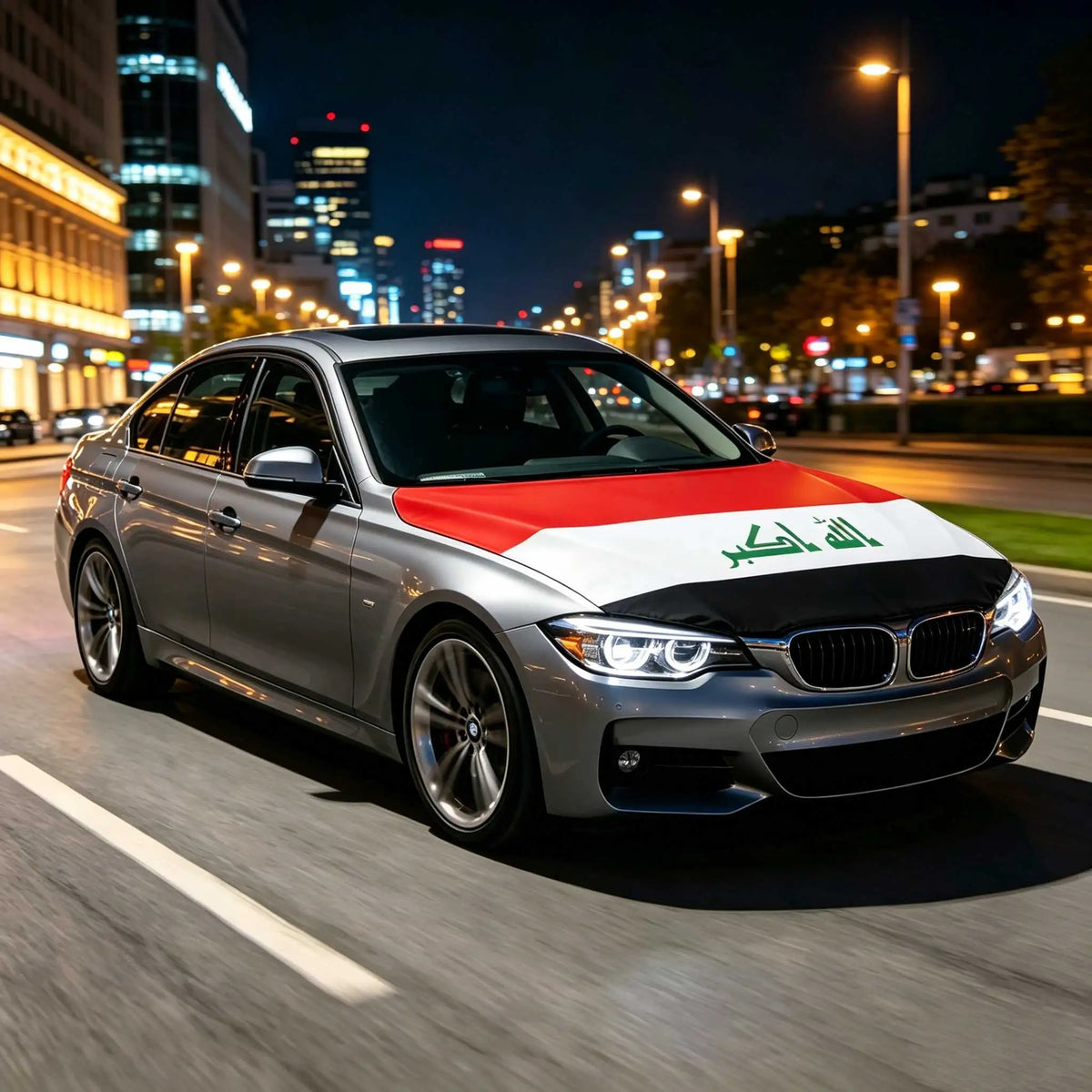 National Iraq Flag Banner Car Hood Cover