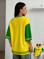 Brazil Letter Flag Graphic Tee