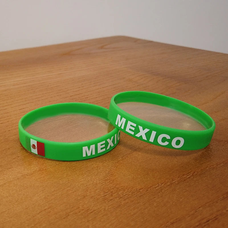 Mexico Flag Wristbands 2pc Silicone – Unisex