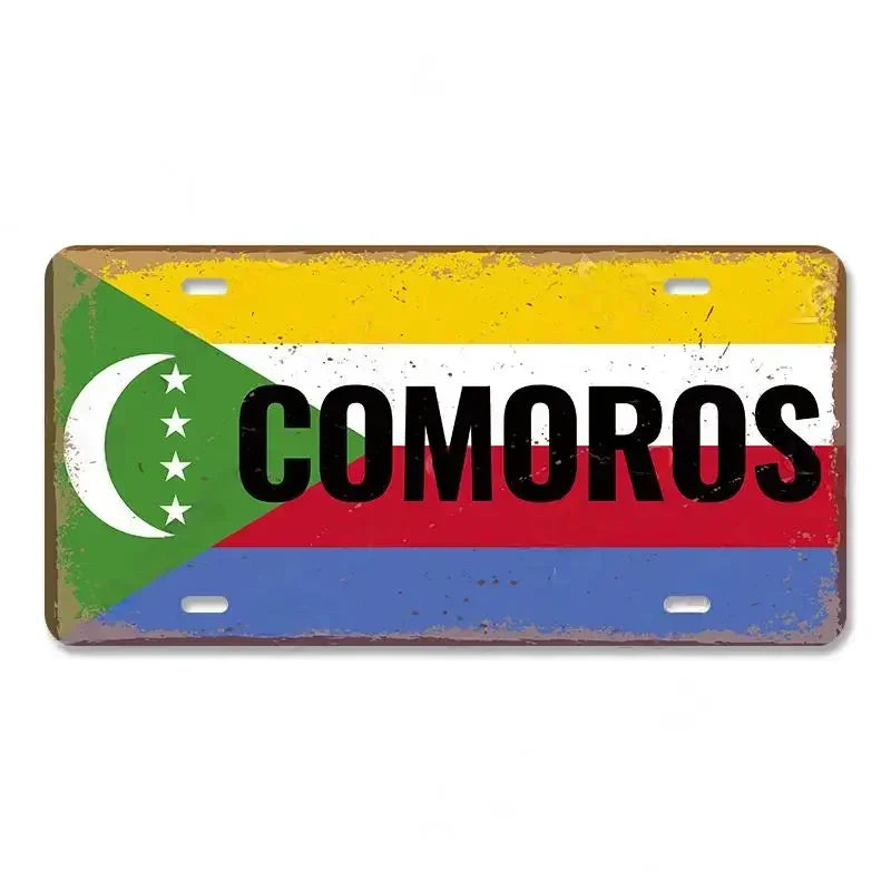 Myanmar Flag Aluminum Sign – Vintage Wall Decor