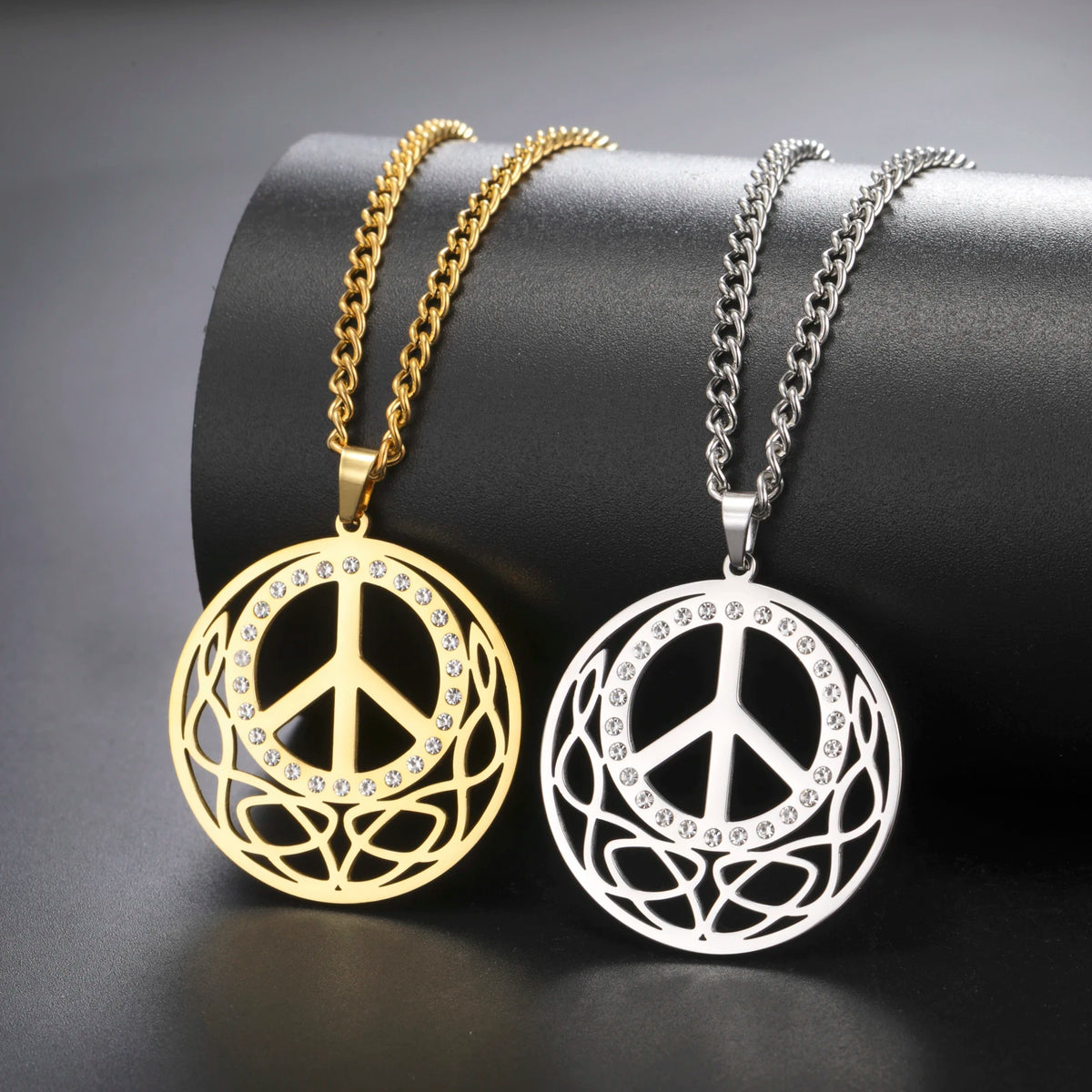 Hippie Style Peace Sign Necklace