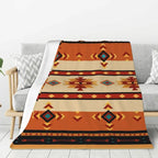 Native American Navajo Boho Aztec Pattern Blanket