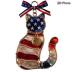 2D USA Patriotic Stained Glass Style Hanging Ornaments