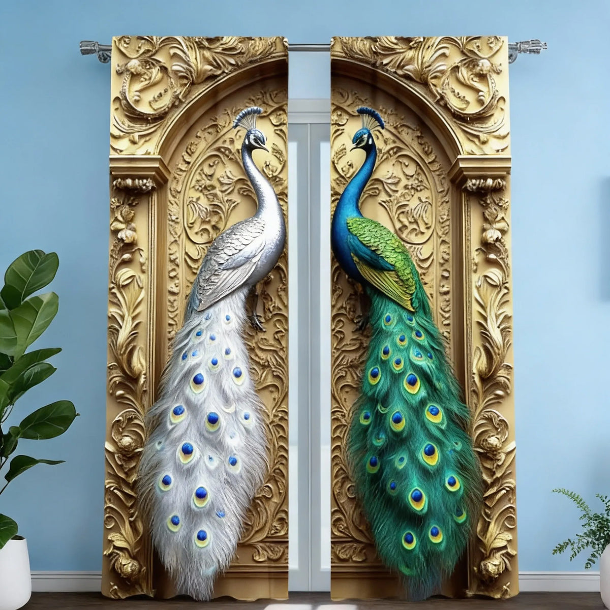 Peacock Gothic Curtains