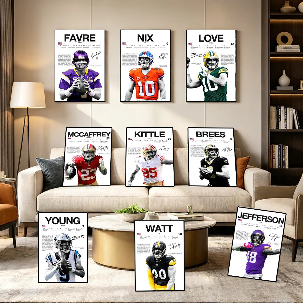 Classic American Football Sports Star Art Poster