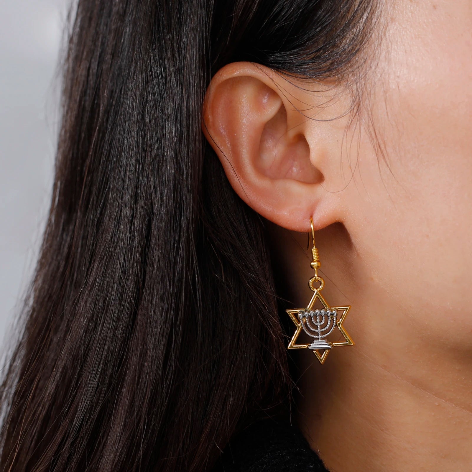 LIKGREAT Hanukkah Menorah Candles Drop Earrings