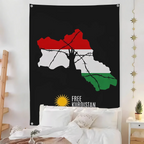 Kurdistan Eagle Map Azadi Flag