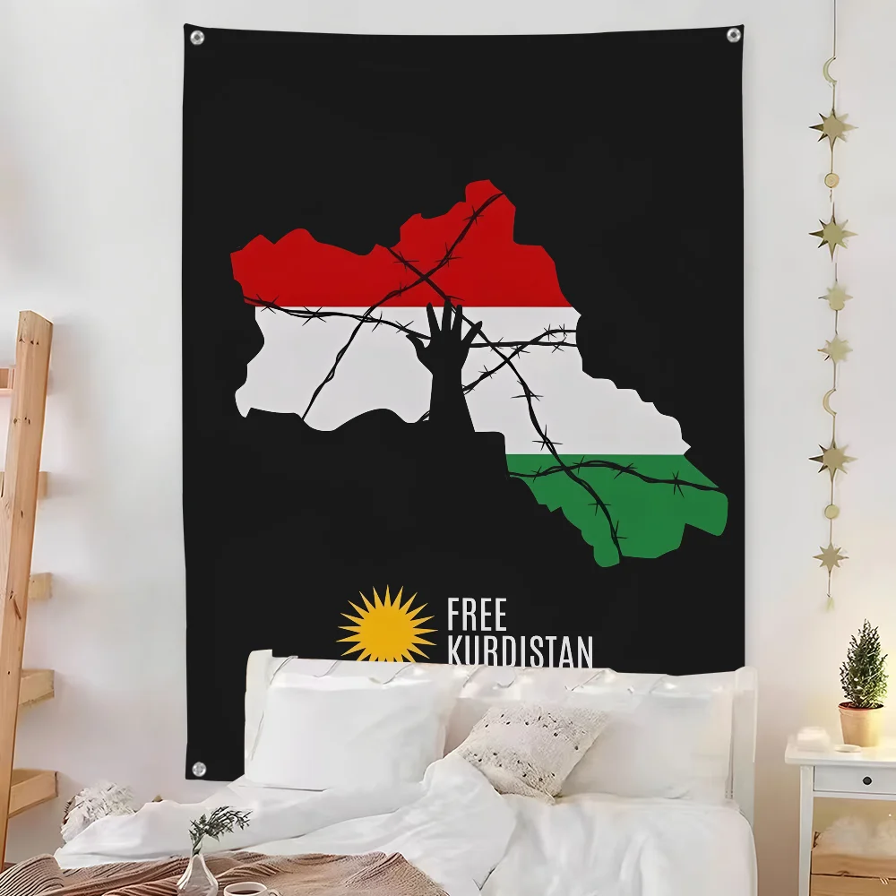Kurdistan Eagle Map Azadi Flag