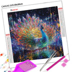 Huacan Peacock DIY Diamond Painting Animal Rain Diamond Mosaic New 2025 Complete Kit لوحات تزيينية