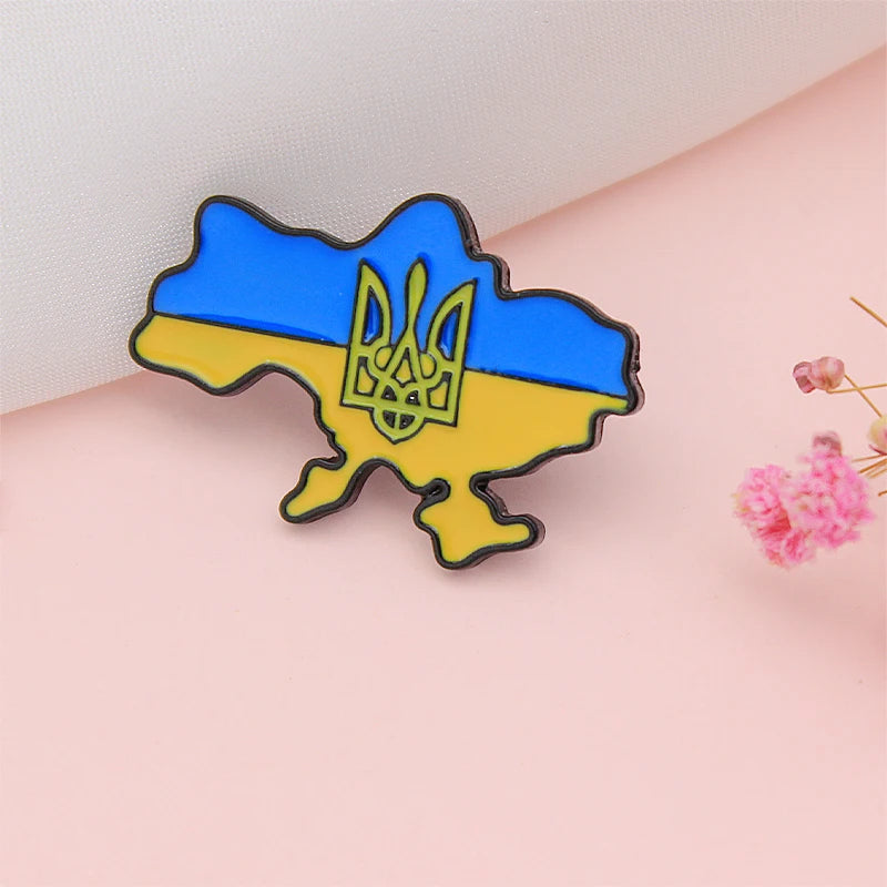 Ukraine Map Enamel Pins
