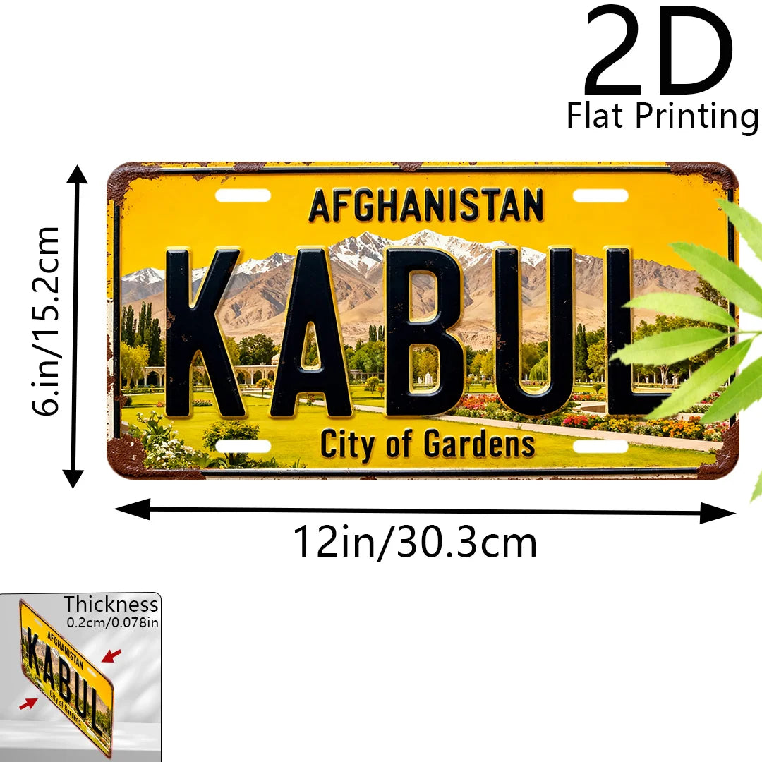 1pc 2D Flat Print Afghanistan Vintage Garden Wall Sign