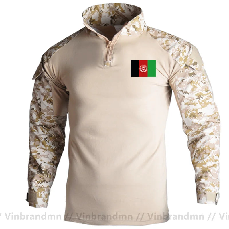 Afghan Flag Design Men's Long Sleeve Combat Uniform