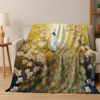 Exquisite Peacock Bird Animal Flannel Blanket Soft Warm