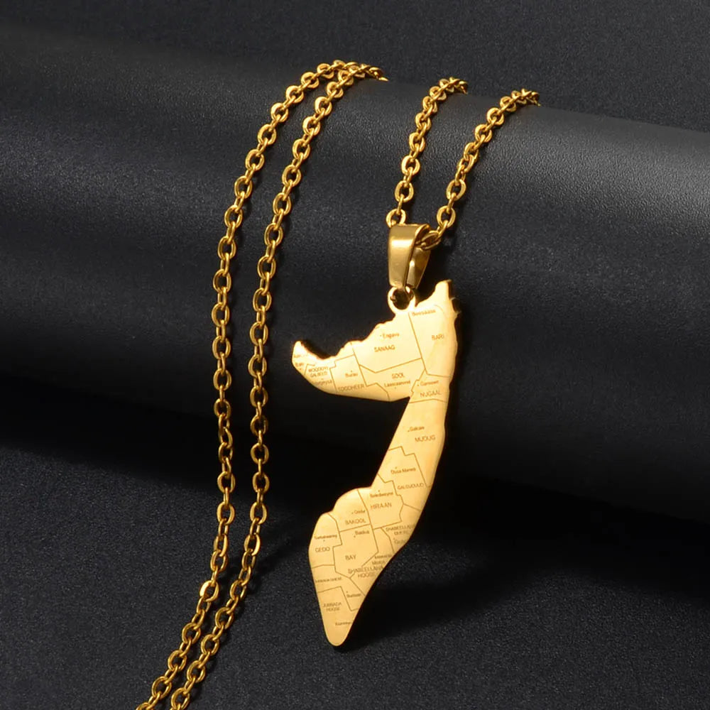 Somalia Map Pendant Necklaces