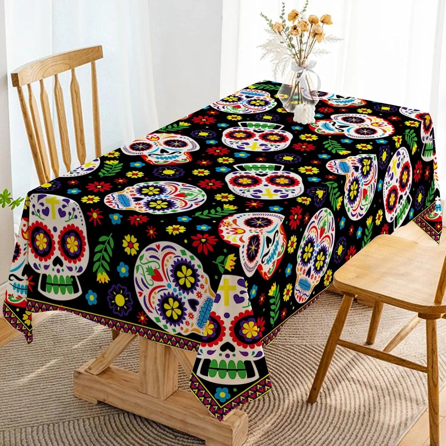 Dia DE Los Muertos Tablecloths Mexican Festival Decor Day of The Dead