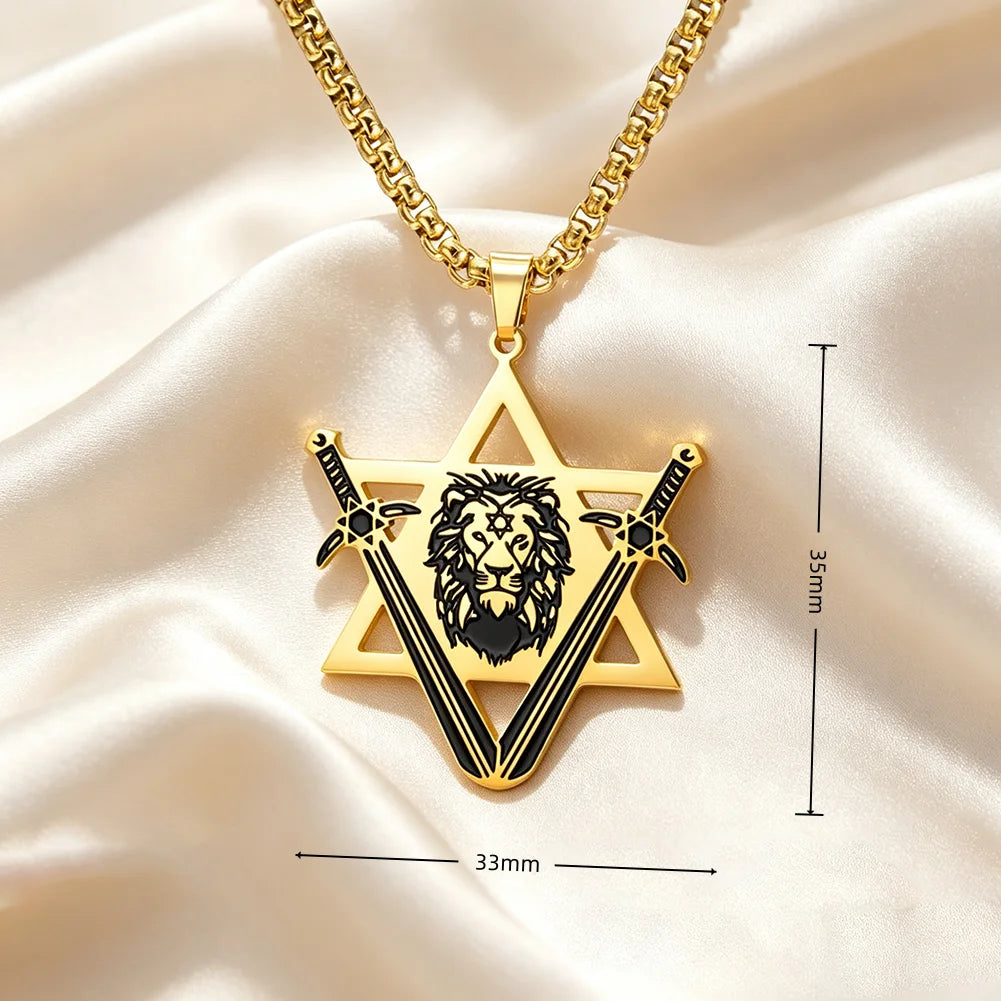 Lion Head Star Necklace