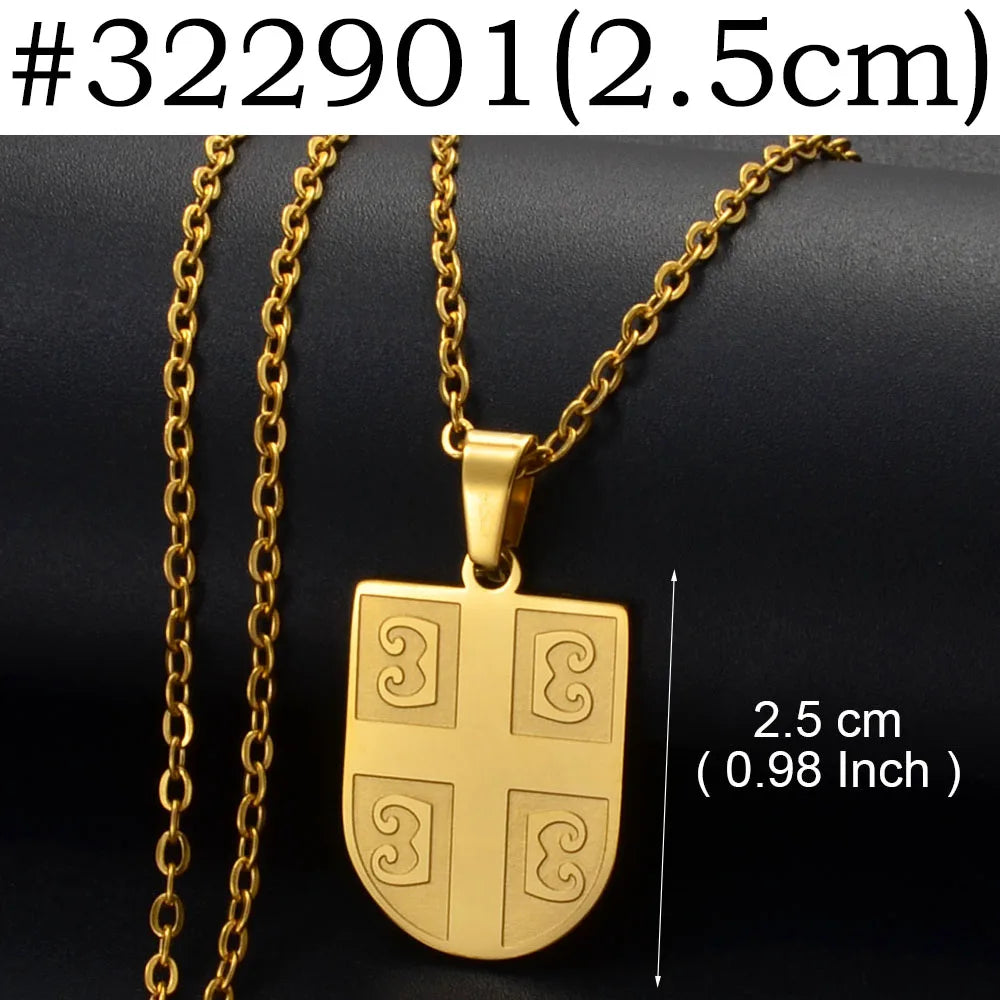 Anniyoc Republika Srbija Map Flag Pendant Necklaces