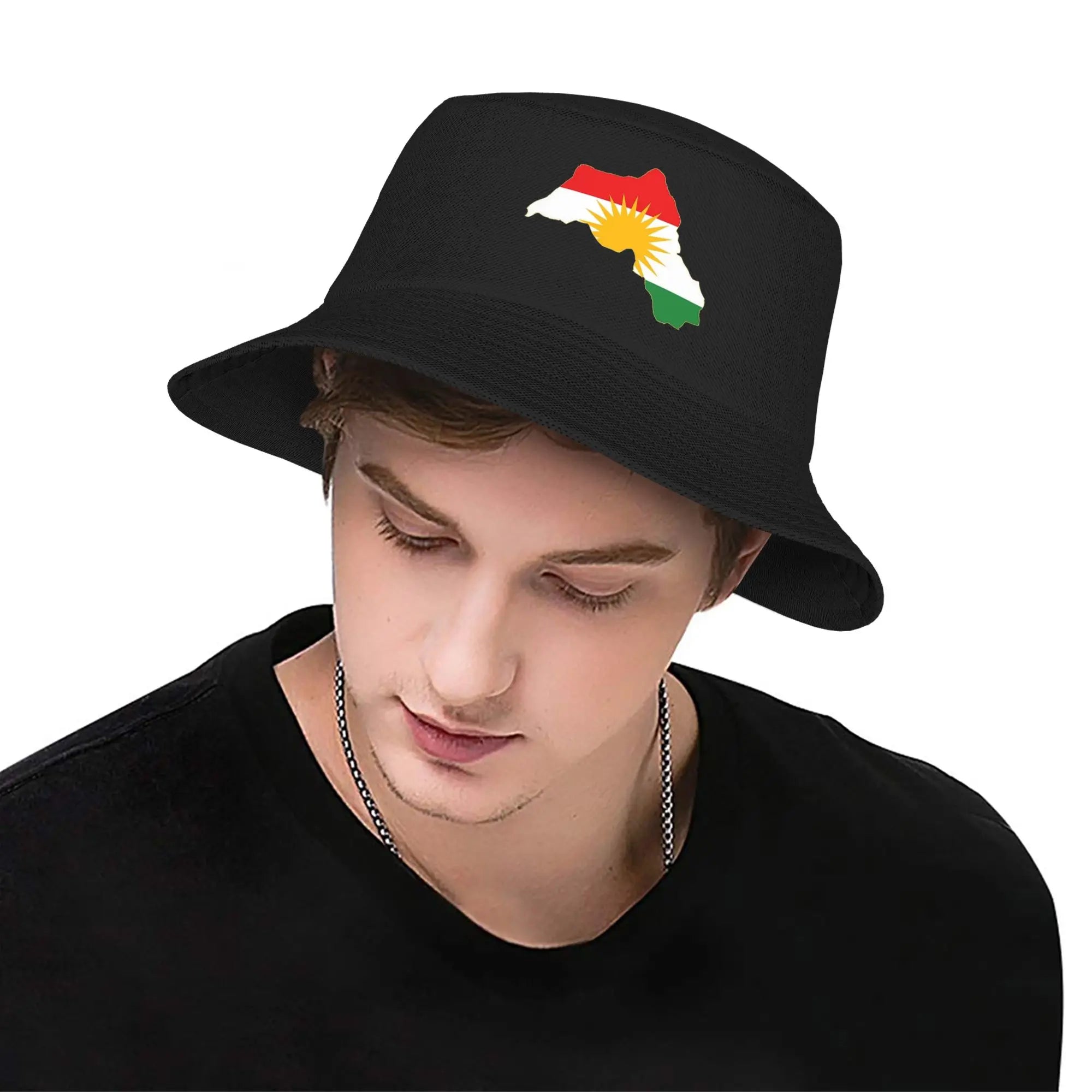 Kurdistan Flag Map Bucket Hat