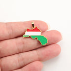 Colorful Kurdistan Map Flag Necklace Earring Keychain