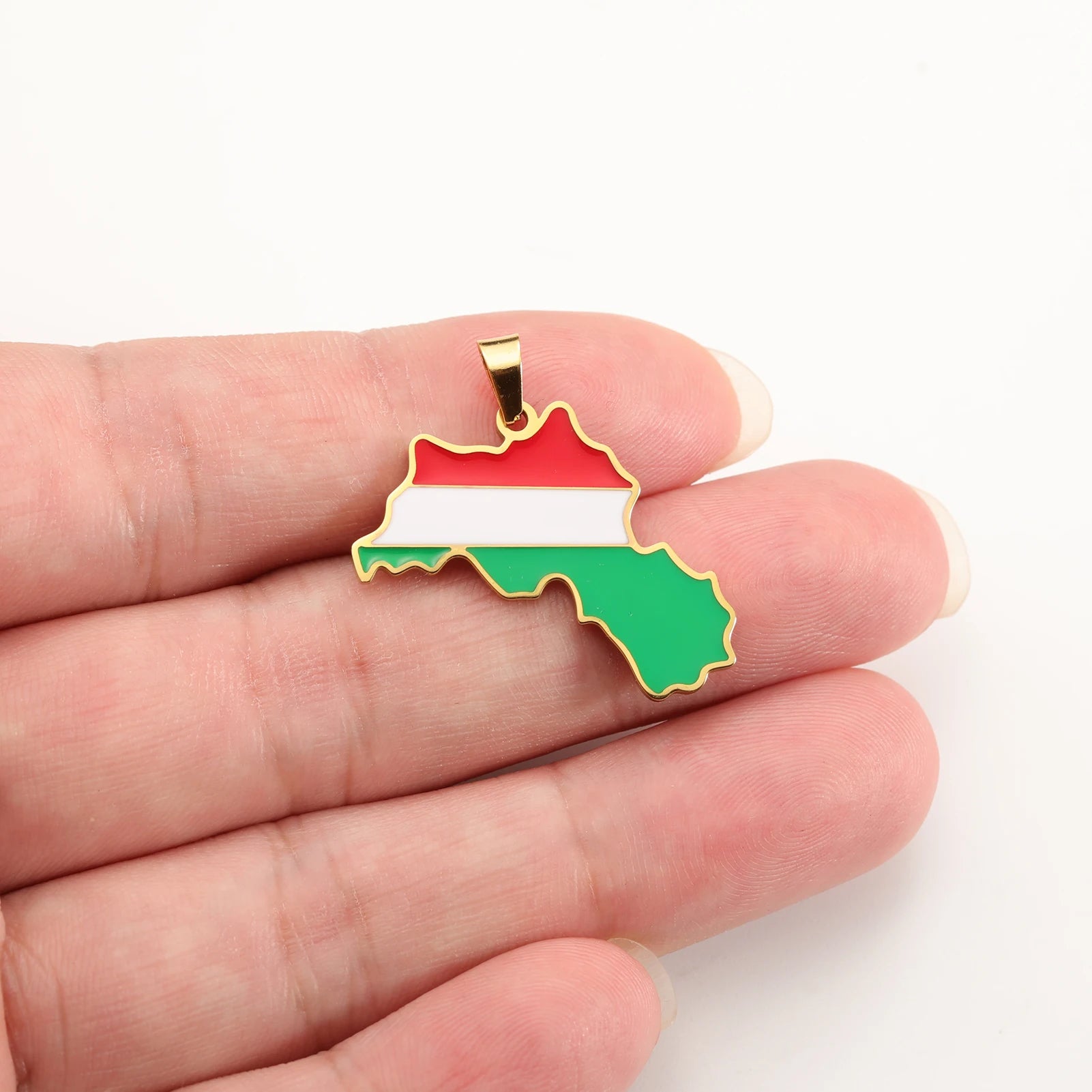 Colorful Kurdistan Map Flag Necklace Earring Keychain