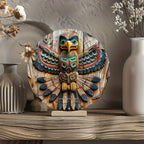 Native American Totem Pole Round Aluminum Wall Art