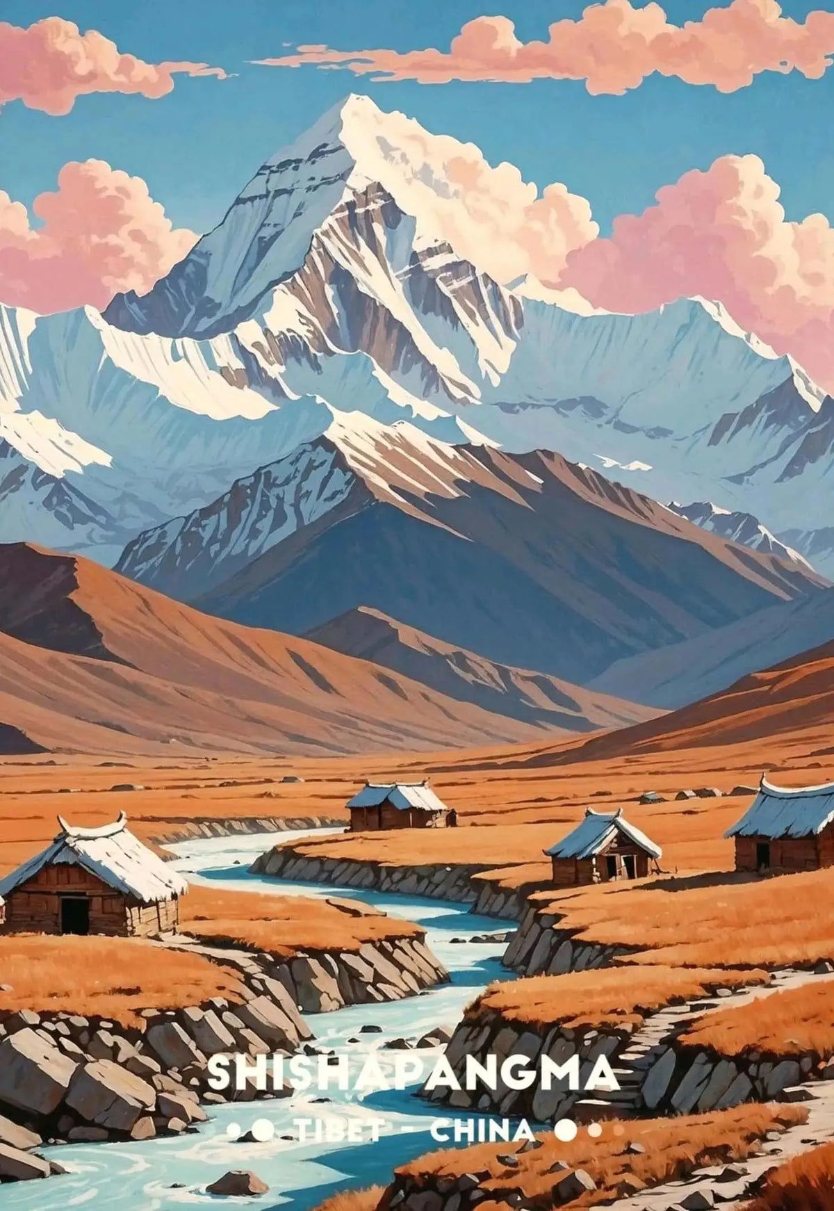 Stunning Mountain Landscape Posters Himalayan Nepal