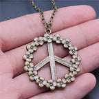 Big Peace Sign Pendant Necklace