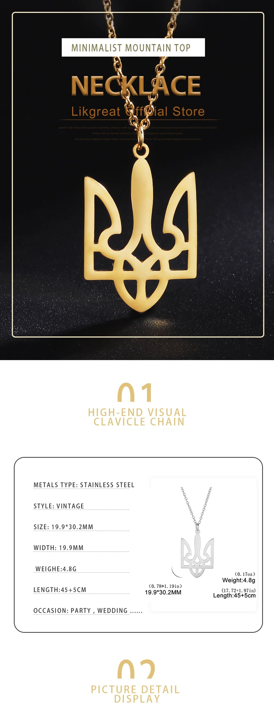Ukraine Necklace National Symbols