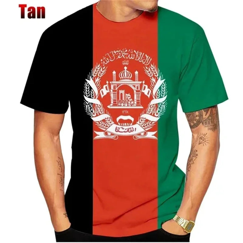 3D Print Afghanistan Flag T-Shirt