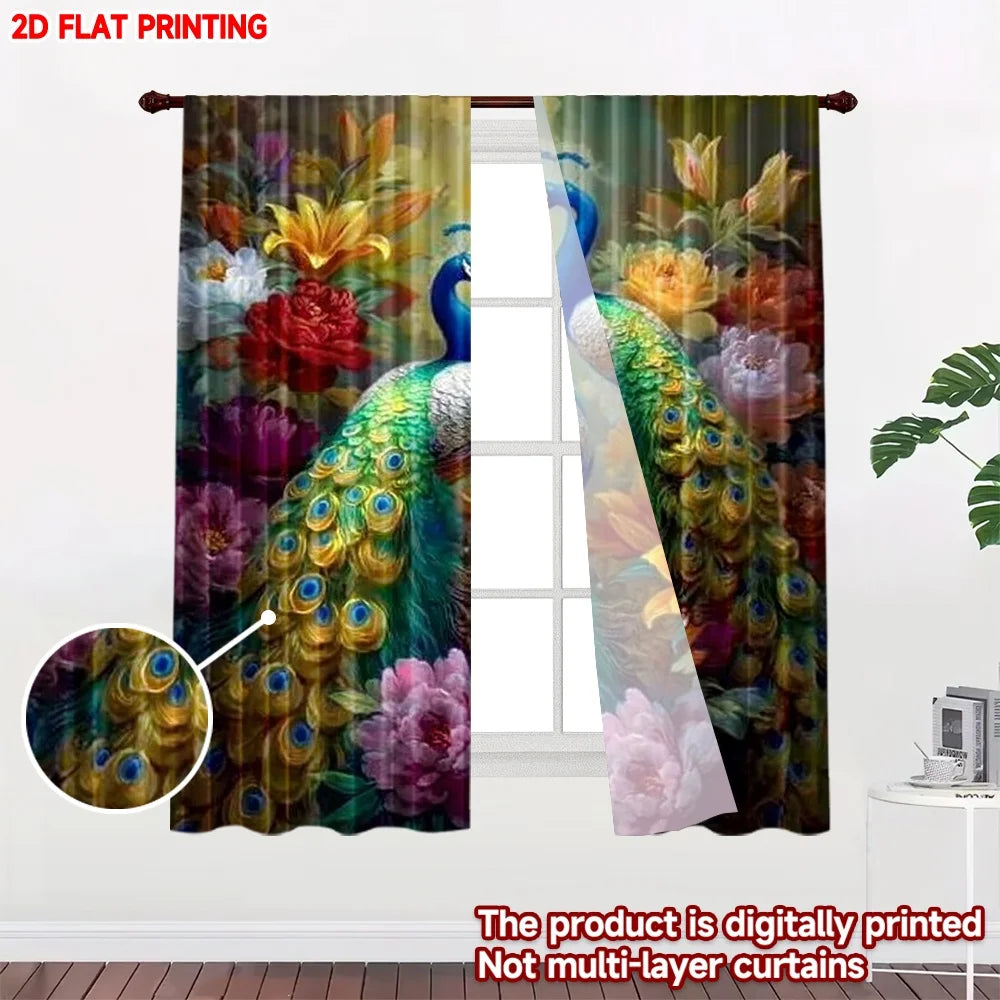 Colorful Peacock Curtains