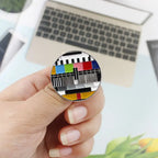 Vintage TV Pin No Signal Lapel Pin