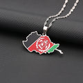 Afghanistan Map Flag Pendant Necklaces