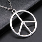 Big Peace Sign Pendant Necklace