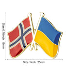 Ukraine Flag Badge with Other Countries