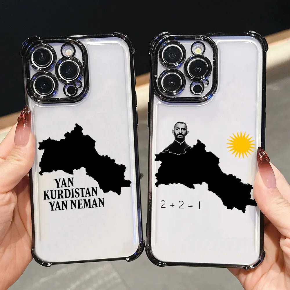 Kurdistanê Map Design Plating Phone Case For iPhone