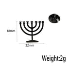 Jewish menorah men's brooch stainless steel lapel pin