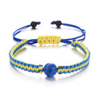Handmade Blue & Yellow Ukraine Country Peace Love Bracelet