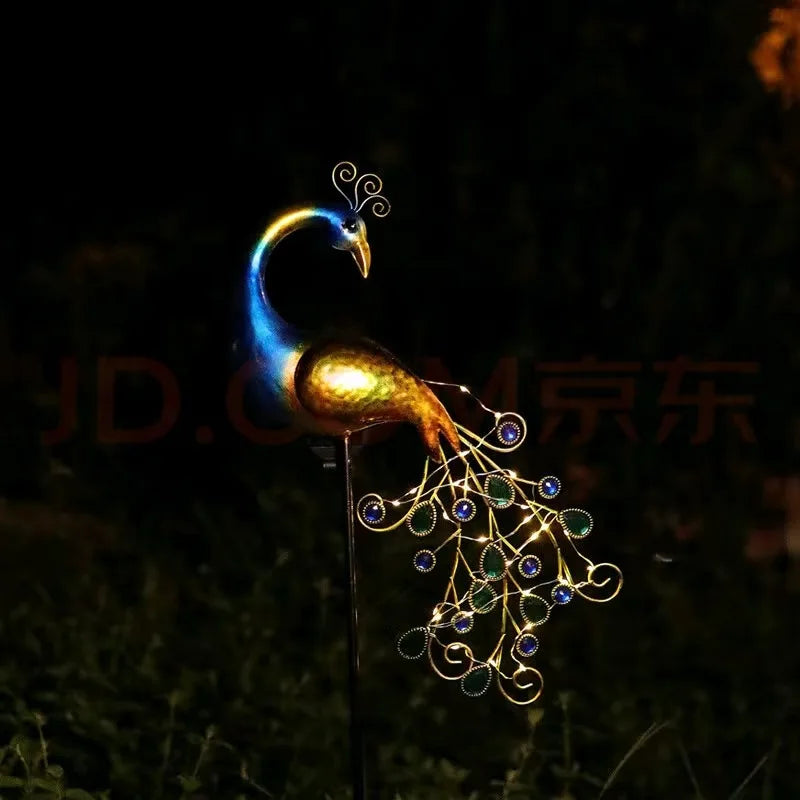 1Pc Peacock Solar Garden Lamp