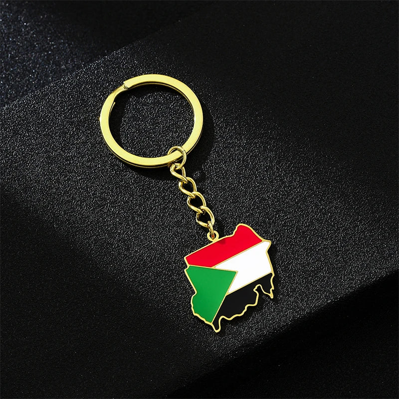 Republic of South Sudan Map Flag Pendant Necklaces