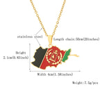 Afghanistan Map Flag Pendant Necklace