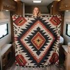 Throw Blanket Southwestern Tribal Red Brown Native American