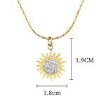 Stainless Steel Crystal Sunflower Necklace