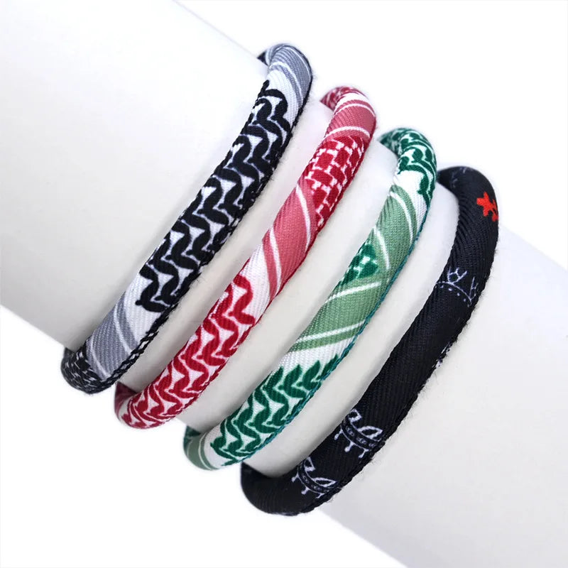 Multicolor Sizes Weave Kufiya Patterns Bracelets