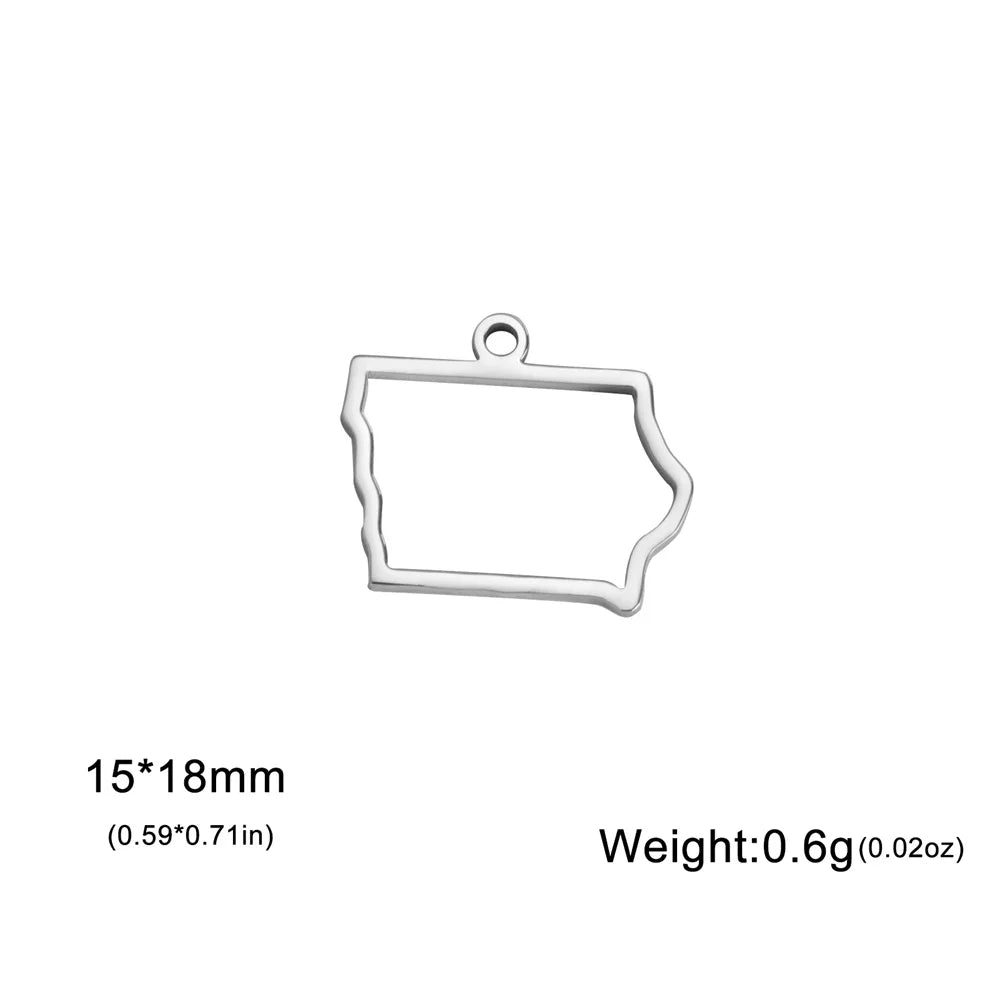 My Shape United States Map Pendent for Bracelet Necklace