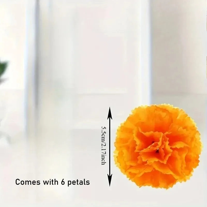 2.17 Inch Marigold Artificial Flowers Day of The Dead, Halloween and Diwali Party Home Outdoor Decoration