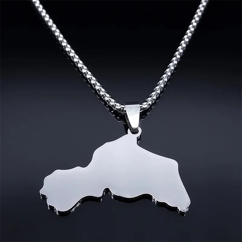 Kurdistan Region Map Necklace