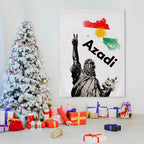 Kurdistan Eagle Map Azadi Flag